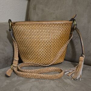 Patricia Nash Tan Woven Crossbody Bag